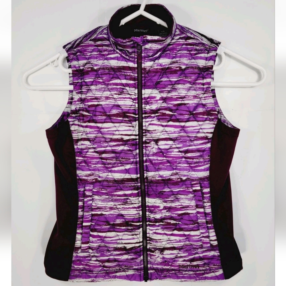 Marmot Womens Large Diamond Quilted Vest Full Zip Purple